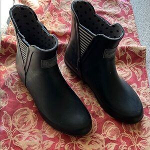 London Fog Black Ankle Rain Boots